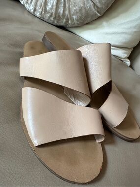 Nine West Nude Slide Sandals